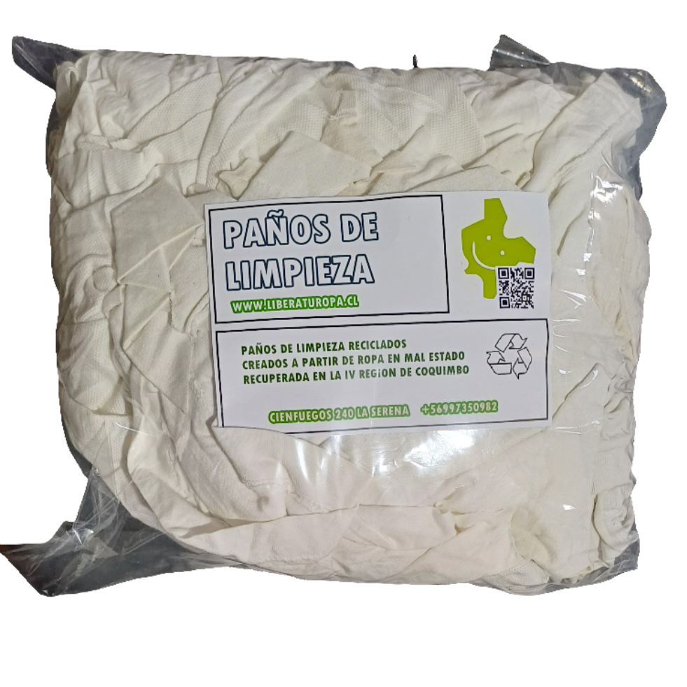 Paño Trapo BLANCO De Limpieza Algodón Industrial Huaipe 1Kg